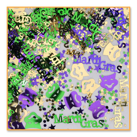 Purple, Green and Gold Mardi Gras Confetti .5oz (Pack)