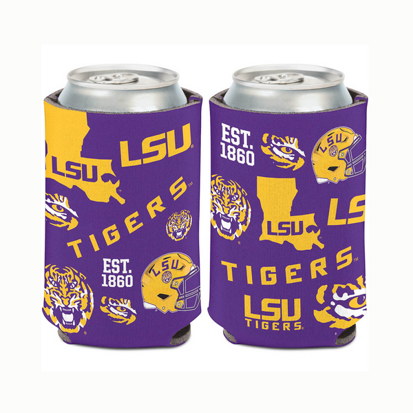 LSU Tigers Team Logo 12oz. Slim Can Holder