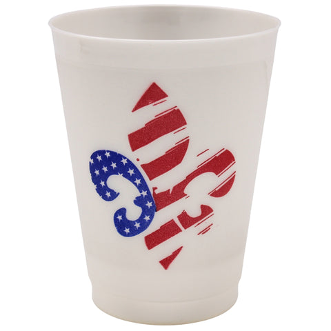 16oz Patriotic Fleur De Lis Frost Flex Cups (Sleeve of 25)