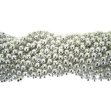48 inch 8mm Metallic Silver Mardi Gras Beads (Dozen)
