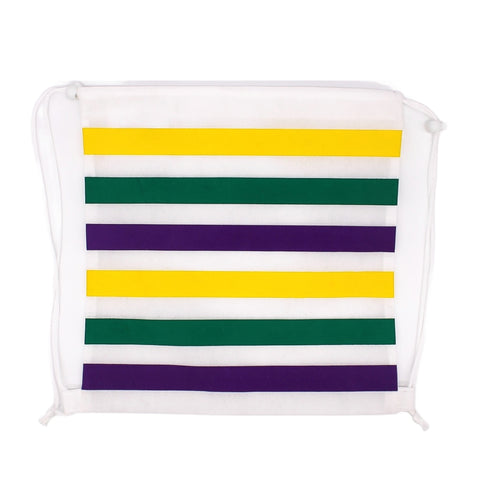 Mardi Gras Stripe Backpack 13.5" x 14" (Dozen)