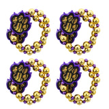 7.5" Purple and Gold Tiger Paw Bracelet (Dozen)