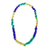 40" Purple, Green and Gold Chain Metallic Mardi Gras Beads (Each)