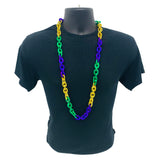 40" Purple, Green and Gold Chain Metallic Mardi Gras Beads (Each)