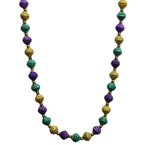 42" Purple, Green and Gold Berry Bead Necklace (Each)