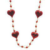 42" Red Heart with Pearl Necklace (Each)