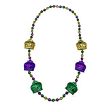 42" Purple, Green and Gold Necklace with Crowns (Each)