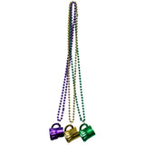 33" Purple, Green and Gold Assorted Beer Mug Necklace (Each)