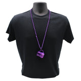 33" Purple, Green and Gold Assorted Beer Mug Necklace (Each)