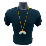 40" Gold Bead with Rainbow Medallion (Each)
