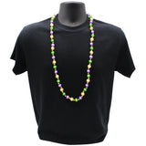 40" Acrylic Purple, Green and Gold Melon Bead Necklace (Each)