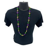 40" Acrylic Purple, Green and Gold Small Diamond Bead Necklace (Each)