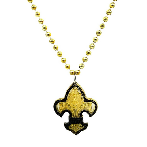 33" Acrylic Black and Gold Fleur de Lis Medallion (Each)