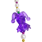 40" Purple, Green and Gold Jester Bead Necklace (Each)