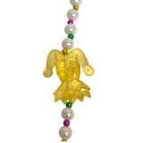 40" Purple, Green and Gold Jester Bead Necklace (Each)