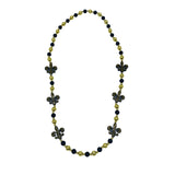 40" Black and Gold Glitter Fleur de Lis on Black and Gold Necklace (Each)