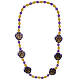 40" Purple and Gold Tiger Paw Beads (Each)