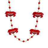 42" Crab with Red, White and Gold Beads (Each)