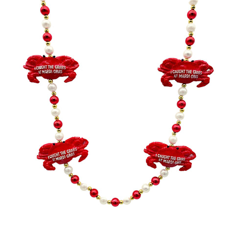 42" Crab with Red, White and Gold Beads (Each)