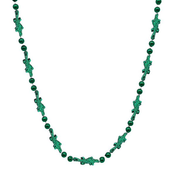 42" Metallic Green Alligator Mardi Gras Beads (Each) – Mardi Gras Spot