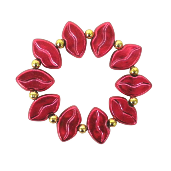 7" Red Lips Bracelet Mardi Gras Beads (Each) – Mardi Gras Spot