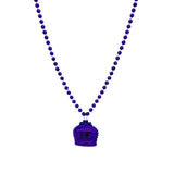 33" Purple, Green and Gold Crowns Mardi Gras Beads (Each)