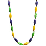 38" Swirl Aurora Borealis Purple, Green and Gold Mardi Gras Beads (Each)
