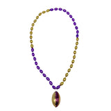 36" Purple and Gold Football Mardi Gras Beads (Each)