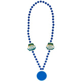 38" 7mm Baby Blue Birthday Cake Bead with Baby Blue Medallion