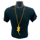 33" 7.5mm Necklace with Blow Mold Alligator - Purple, Green and Gold (Each)