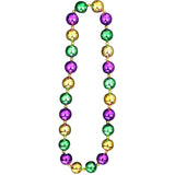 48" 50mm Purple, Green and Gold Round Balls Necklace (Each)