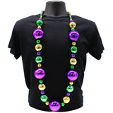 44" 20/40/60mm - Purple, Green and Gold Round Necklace (Each)