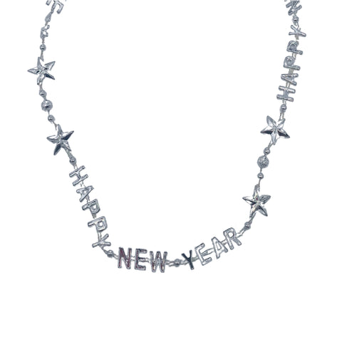 36" Happy New Year Bead Necklace - 6 Assorted Colors (Each)