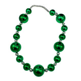 44" 20/40/60mm Metallic Green and Silver Round Necklace (Each)