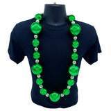 44" 20/40/60mm Metallic Green and Silver Round Necklace (Each)