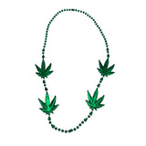 42" Metallic Green Mystery Leaf Bead (Each)
