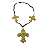 46" Two 3.5" and One 6" Fleur de Lis Blow Mold Necklace (Each)