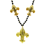 46" Two 3.5" and One 6" Fleur de Lis Blow Mold Necklace (Each)