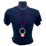 33" 7mm Hot Pink Jumbo Diamond Ring Necklace (Each)