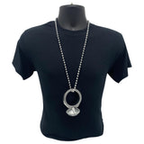 33" 7mm Silver Jumbo Diamond Ring Necklace (Each)