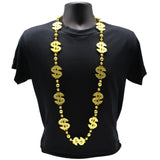 48" Metallic Gold Dollar Sign Necklace (Each)