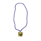 33" 7mm Purple, Green and Gold Mardi Gras Crown Necklace (Each)