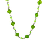 38" Acrylic Green Shamrock Bead Necklace (Each)