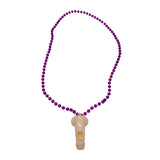 33" 7mm Metallic Hot Pink Willy Whistle Necklace (Each)