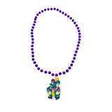 36" 12mm Metallic Purple Bead with Alligator Medallion (Each)