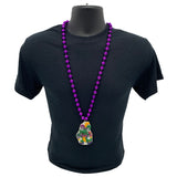 36" 12mm Metallic Purple Bead with Alligator Medallion (Each)