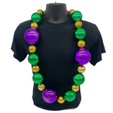 50" 40/60/80mm Purple Green and Gold Balls Necklace (Each)
