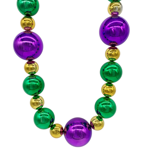 50" 40/60/80mm Purple Green and Gold Balls Necklace (Each)