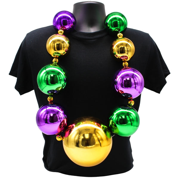 48 20/80/100/150mm Purple Green and Gold Balls Necklace (Each) – Mardi  Gras Spot