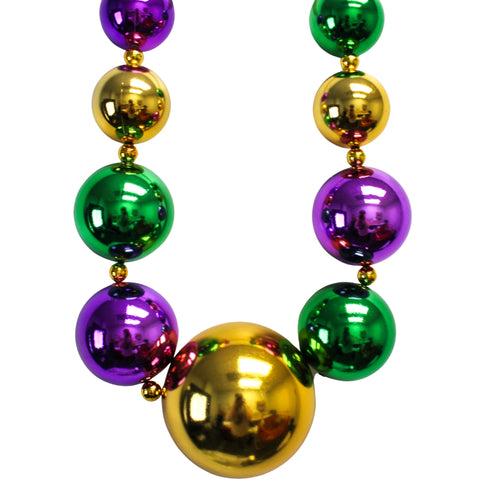 48" 20/80/100/150mm Purple Green and Gold Balls Necklace (Each)